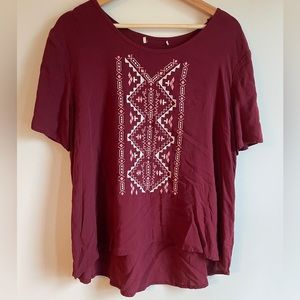 Southwestern Style Embroidered Blouse Women’s XL